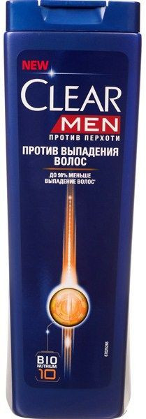 Clear шампунь защит.от выпад. 400мл мужск.д/ослабл.вол.