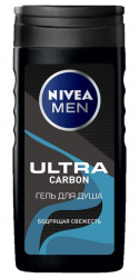 Гель для душа мужской Nivea uitra carbon 250мл