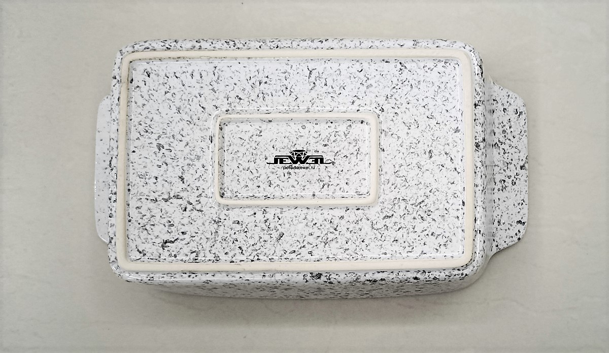 Форма для запекания Jewel Мрамор 30 см с ручками серая керамика Форма для запекания Jewel Мрамор 30 см с ручками серая керамика