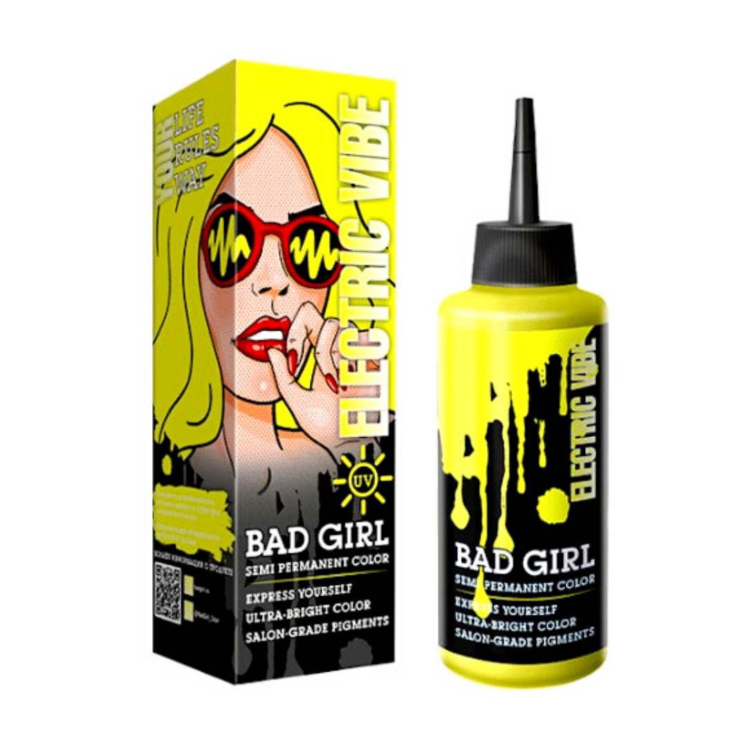 Краска для волос Bad Girl electric vibe (неоновый желтый) 150мл 