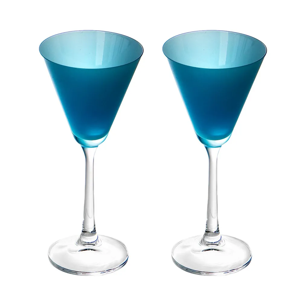 Набор бокалов для мартини Bohemia Пралине 90 мл 4 штуки светло-голубой 40916/90/D5249