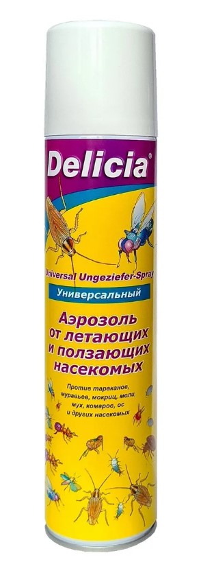 Аэрозоль Delicia от летающих и ползающих насекомых 400мл