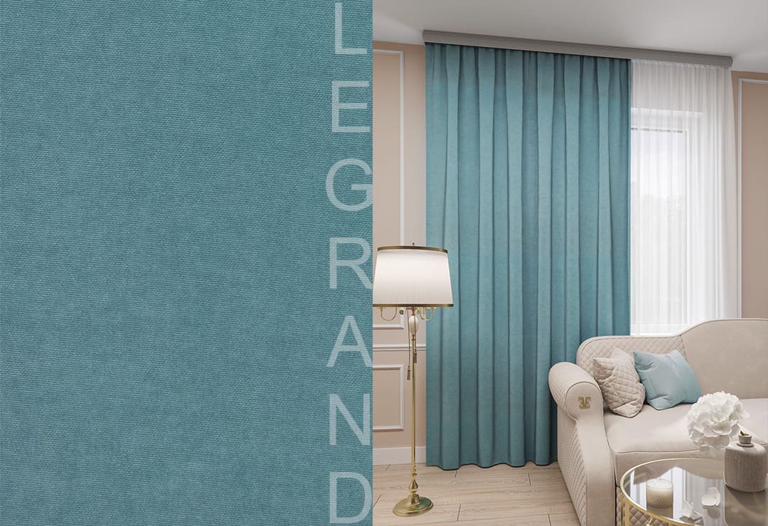 Портьера Legrand Канвас Бирюзовый 200х280 см гп 58092670