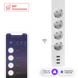 Удлинитель Умный дом EKF Connect PRO Wi-Fi c USB RCE-2-WF