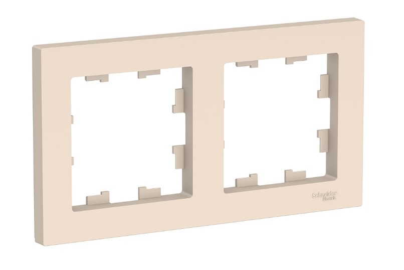 Рамка Schneider Electric Atlas бежевая 2-я универсальная atn000202