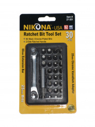 Набор бит с трещоткой с магнитным держателем Nikona 30 предметов