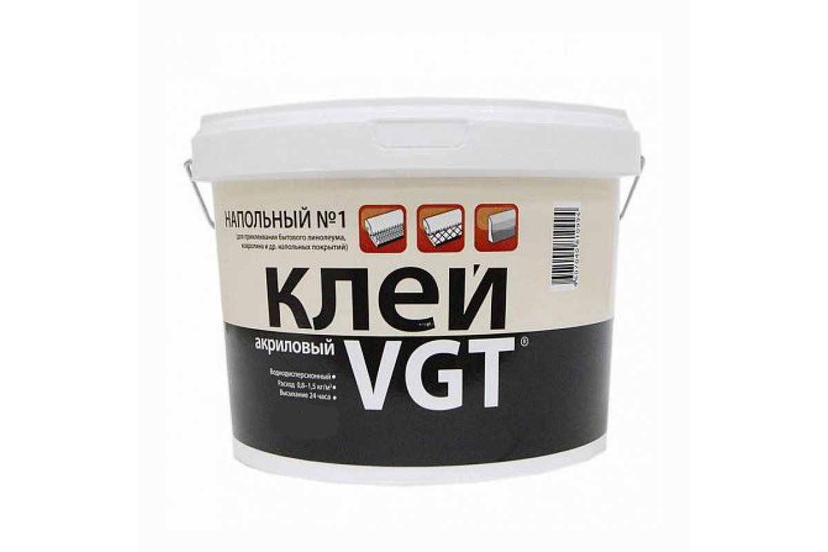 Клей акриловый для напольных покрытий "Эконом" VGT 3 кг Клей акриловый для напольных покрытий "Эконом" VGT 3 кг