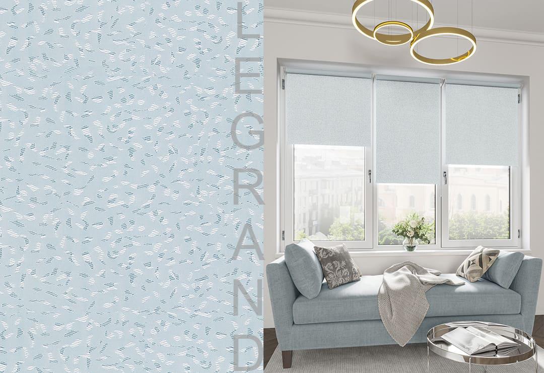 Мини ролета блэкаут Legrand Кристалл голубой 98*175 см
