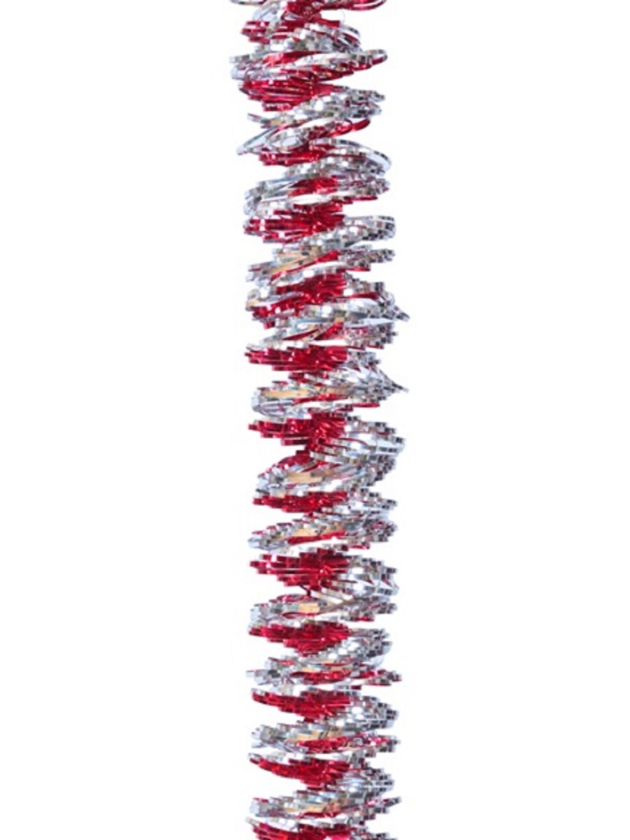 Мишура Кольца-2 серебро/красный 2 м