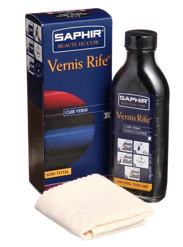 Полироль для обуви Saphir vernis rife 100мл черный флакон стекло