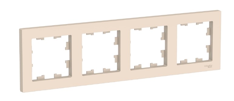 Рамка Schneider Electric Atlas бежевая 4-я универсальная atn000204