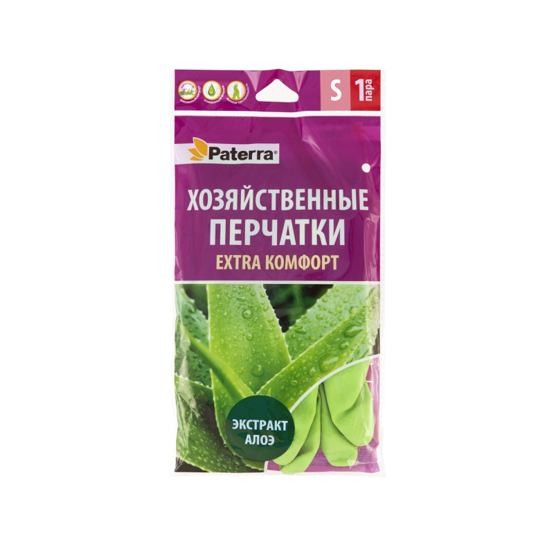 Перчатки хоз.резин.комфорт s 2шт paterra extra
