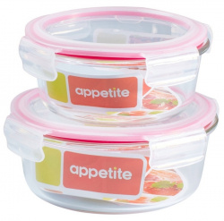 Набор контейнeров Appetite Pink SLCF стекло
