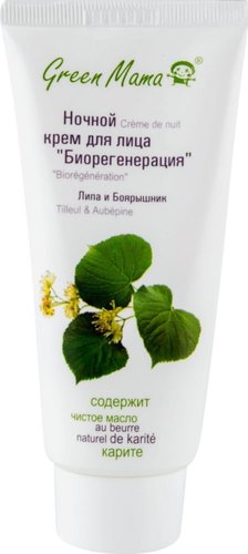Крем для лица ночной Green Mama липа и боярышник "Биорегенерация" 100мл Крем для лица ночной Green Mama липа и боярышник "Биорегенерация" 100мл