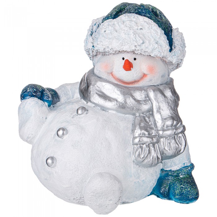 Фигурка декоративная Снеговичок в шапке высота - 30 см