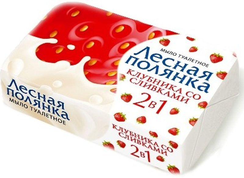 Лесная полянка Туалетное мыло Клубника со сливками 90 г
