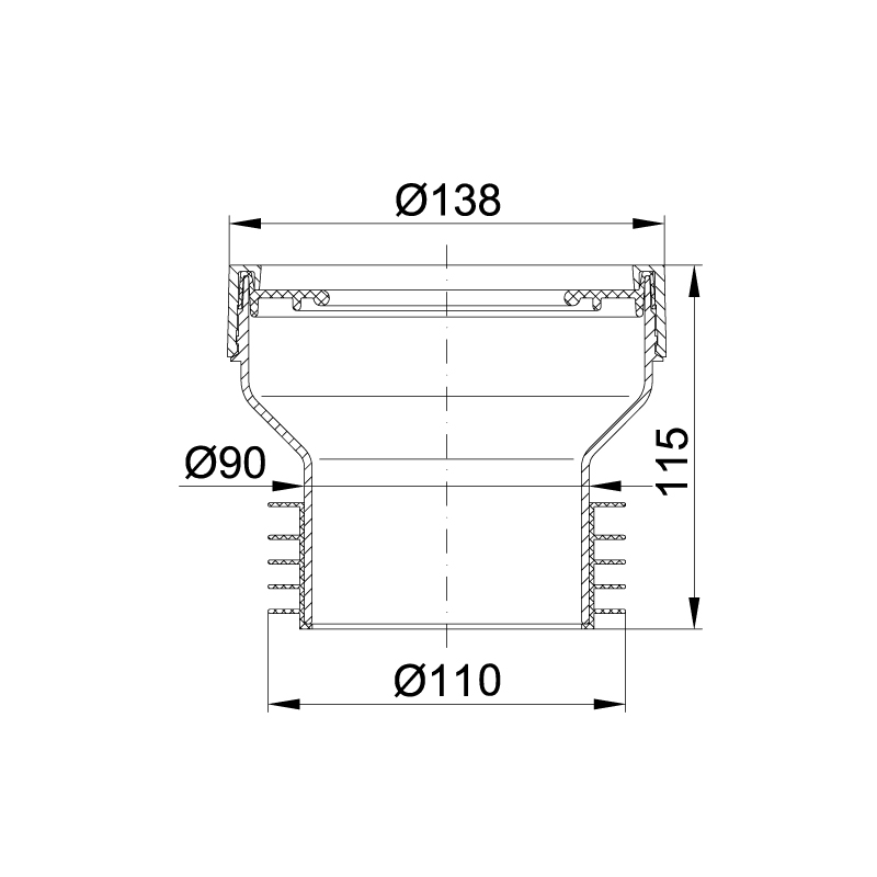 Манжета для унитаза Styron STY-530-E прямая 2