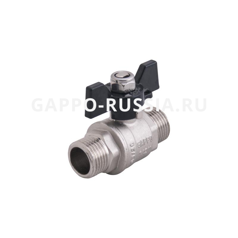 Кран шаровый Gappo ДУ20 3/4"х3/4" нр-нр ручка-бабочка G228.05