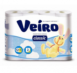 Туалетная бумага Veiro classik 12 рул 2-сл белая