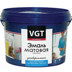 Эмаль акриловая VGT 0.8 кг белая матовая база А ВД-1179 