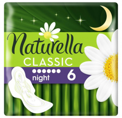 Прокладки Naturella classic найт сингл с крылышками 6шт