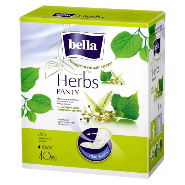 Bella прокладки ежедневные Panty Herbs Tilia с экстрактом липового цвета 40 штук