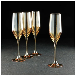 Набор бокалов для шампанского Luminarc Golden Honey 160млх 4 штуки P9307/0