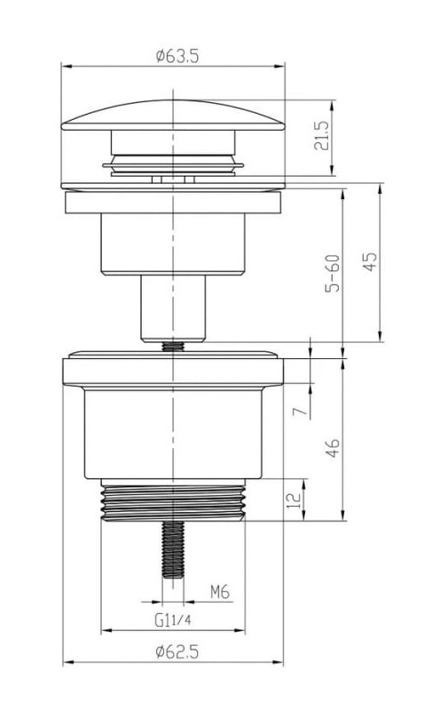 Донный клапан Lemark LM8500C Click/Clack универсальный 1¼" хром