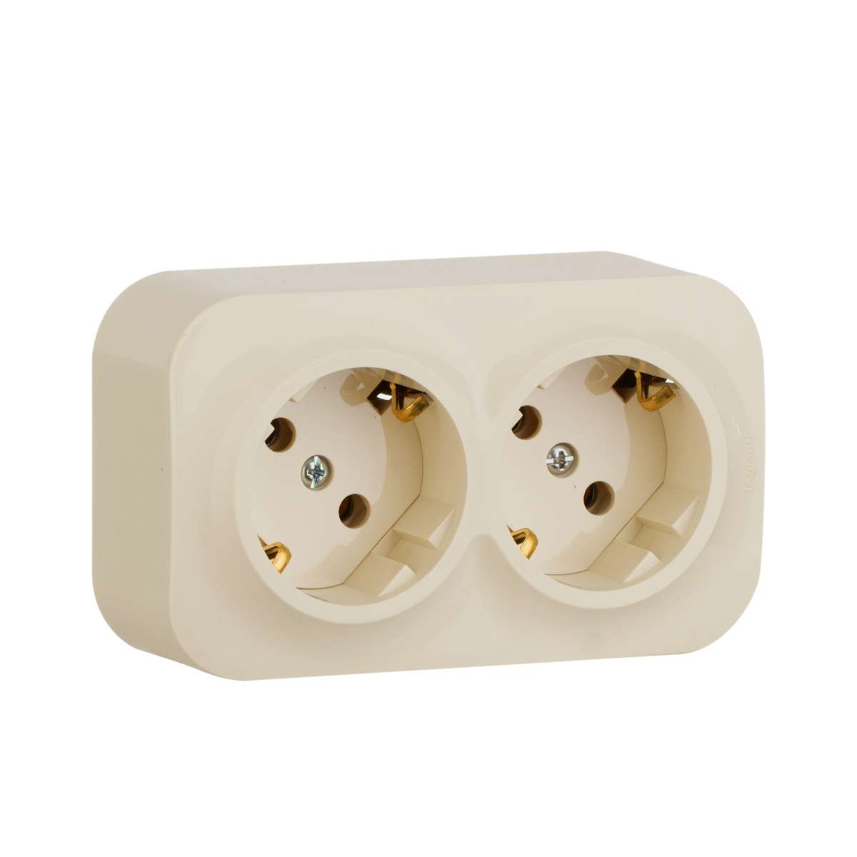 Розетка Legrand Quteo 2-я 2х2к+3 без шторок 16а слоновая кость 782263