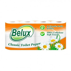 Туалетная бумага Belux 8шт 2-сл белая