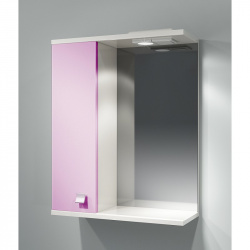 Шкаф зеркальный Домино 55 левый розовый Tivoli