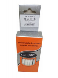 Шнурки CORBBY 75см круглые средние белые