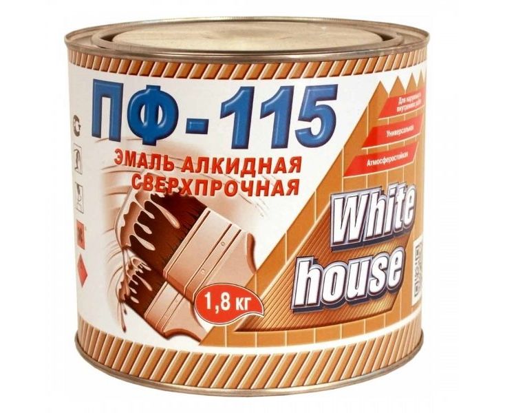 Эмаль ПФ-115 White House 1.8 кг зеленая Эмаль ПФ-115 White House 1.8 кг зеленая