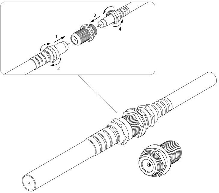 Tv переходник PROconnect гнездо f - гнездо f бочка zn 05-4201-4