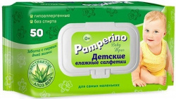 Cалфетки влажные PAMPERINO Дива n50 для детей
