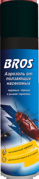 Bros аэрозоль от ползающих насекомых 400мл муравьи и тараканы