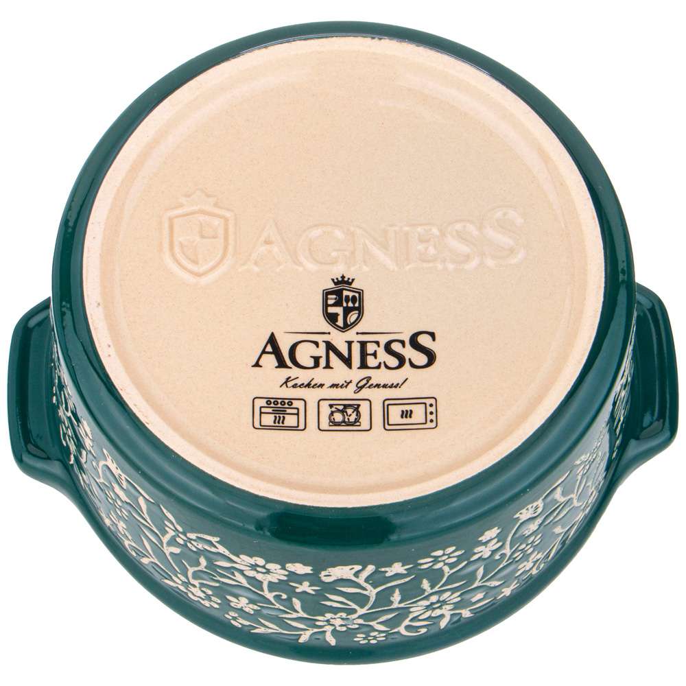 Гоpшочек для запекания Agness 600 мл зеленый 777-107 Гоpшочек для запекания Agness 600 мл зеленый 777-107