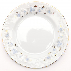 Тарелка мелкая Bohemia Rococo Голубые цветы 25 см 