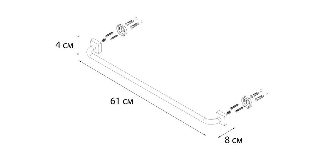 Полотенцедержатель трубчатый Fixsen Kvadro 60 см FX-61301 