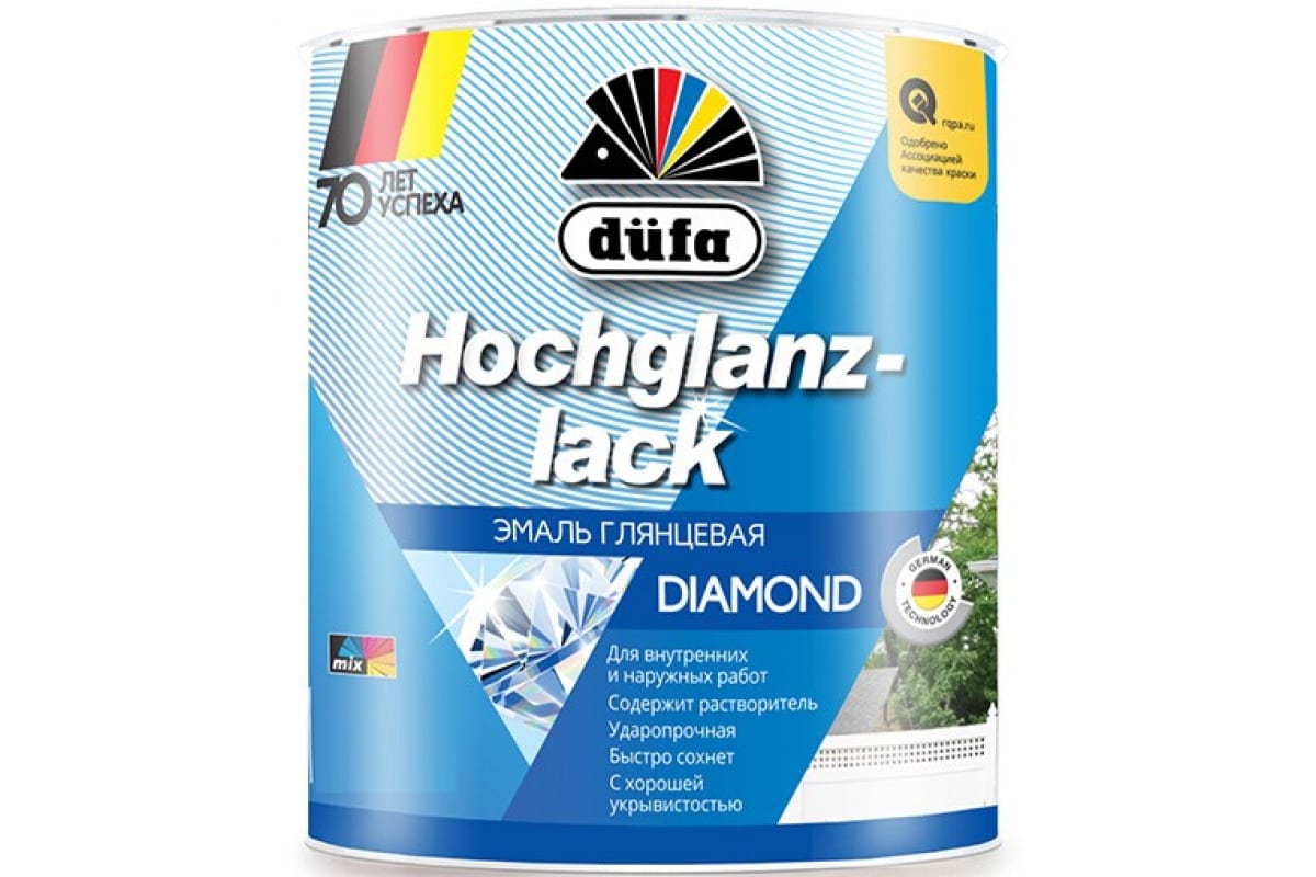 Эмаль алкидная Düfa HOCHGLANZLACK 0.75 л белая глянцевая