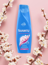 Шампунь для волос Shamtu  блеск и объем с экстрстрактом японской вишни 360мл