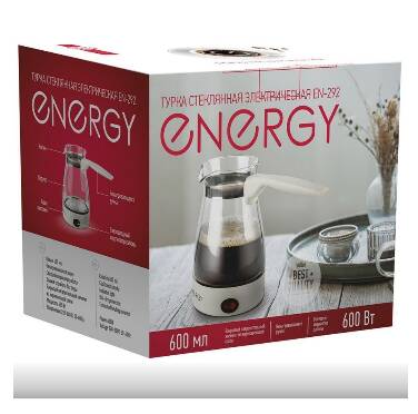 Турка электрическая Energy EN-292 600 Вт стекло Турка электрическая Energy EN-292 600 Вт стекло