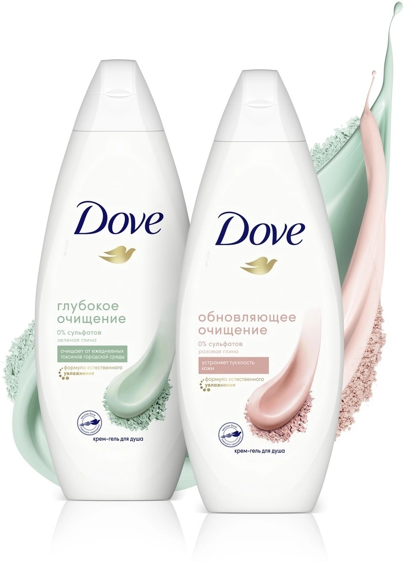 Гель для душа Dove зеленая глина 250мл