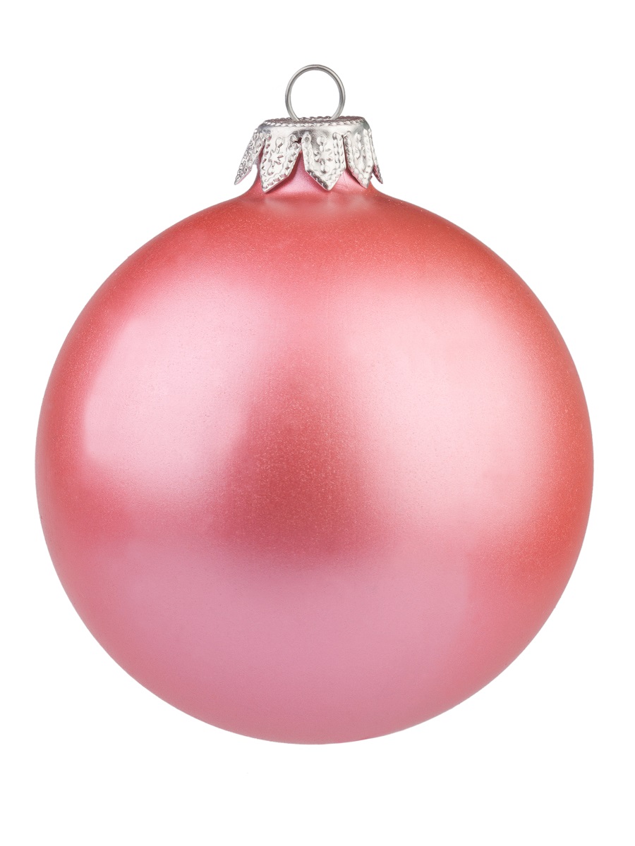 Елочный шар MOROZCO Новогодний Ш55403, розовый перламутр матовый, 55 мм 