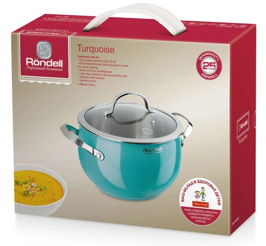Кастрюля Rondell Turquoise 2.8л