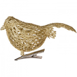 Птичка на клипсе золото 10*4 см