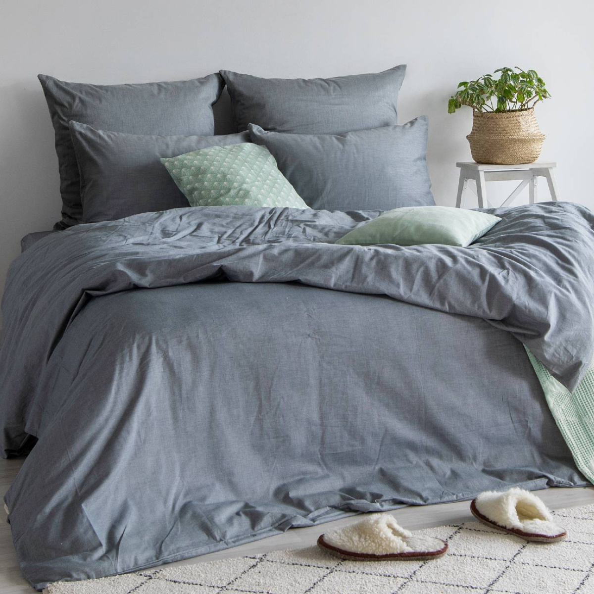 Простыня Verossa Melange Indigo 180/215 01