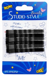 Украшение для волос Studio Style невидимки черные 12шт