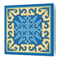 Салфетки трехслойные Казахский орнамент 33*33 см 20 штук Bulgaree Green