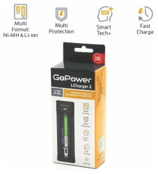 Зарядное устройство для аккумуляторных батареек GoPower LiCharger 2 ni-mh/ni-cd/li-ion/imr 1 слот